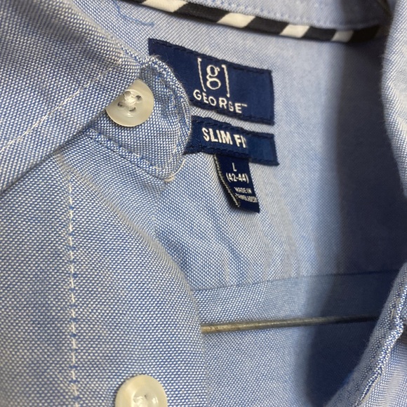 Large long sleeve George blue button up dress shirt. - Picture 3 of 3